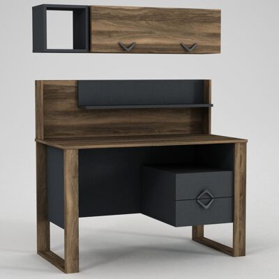 Bureau boomerang noyer anthracite