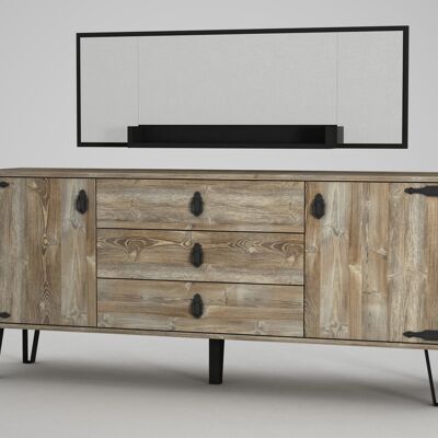 Sideboard Costa mit Spiegel Eiche