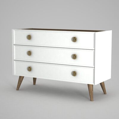 Chest of drawers Nadya white walnut