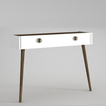 Table console Nadya noyer blanc 1