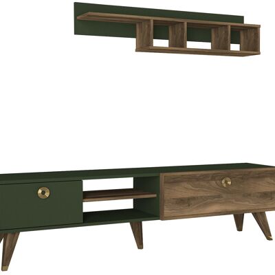 Wall unit Heron walnut dark green