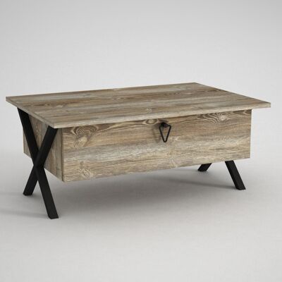 Zeth coffee table with oak metal feet