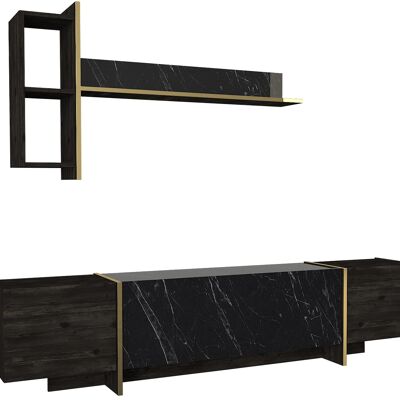 Wall unit Veyron Rebab brown dark gray (marble look)