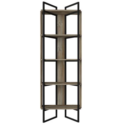 Bookcase Costa with metal feet and frame oak