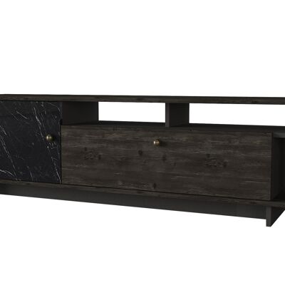 Mueble TV Artem Rebab marrón gris oscuro (aspecto mármol)