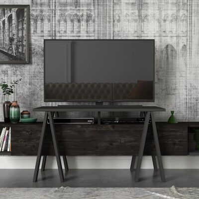 Mueble TV Aspero Rebab marrón gris oscuro antracita