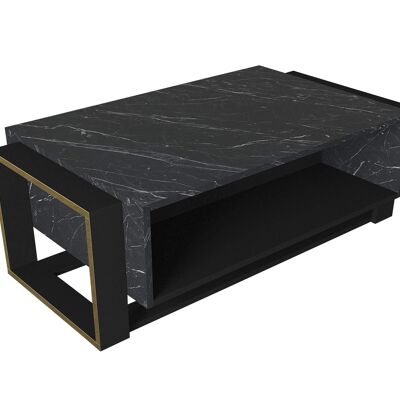 Tavolino Bianco Rebab marrone grigio scuro (aspetto marmo)