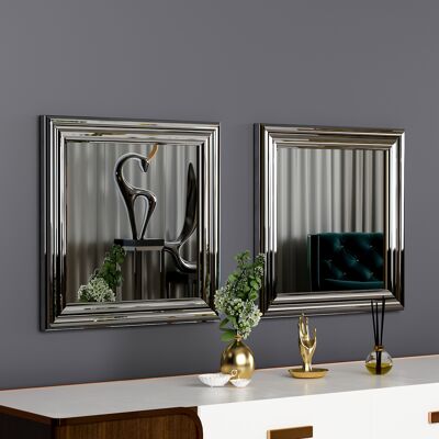 Mirror Bale 2er 40x40cm Silver