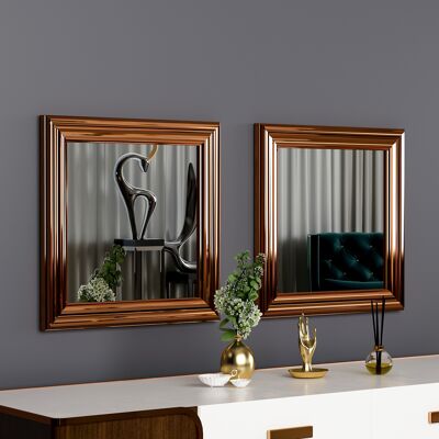 Mirror Bale 2er 40x40cm bronzo