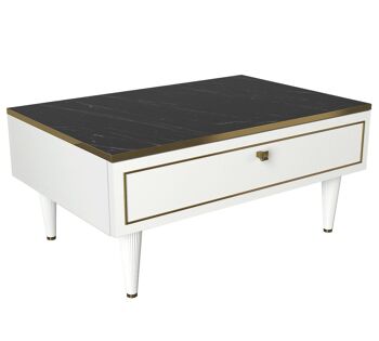 Table basse Ravenne effet marbre blanc 2