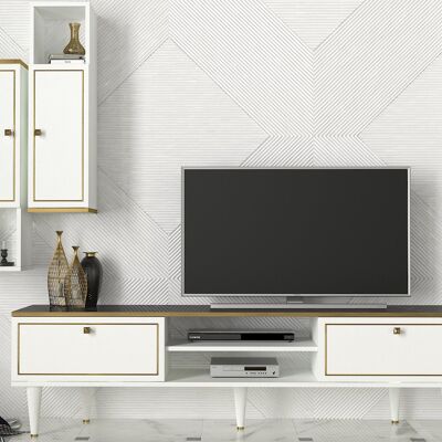 Wall unit Ravenna white marble look