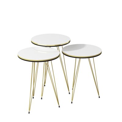 Side table set of 3 white 21166276