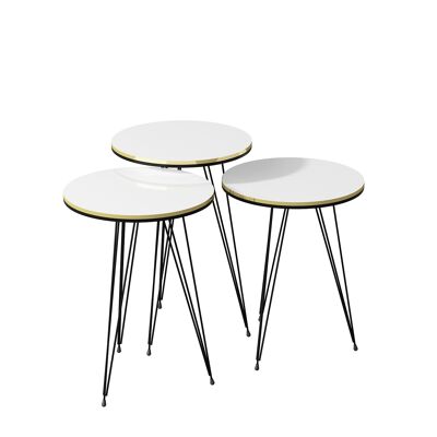 Side table set of 3 white 21216283