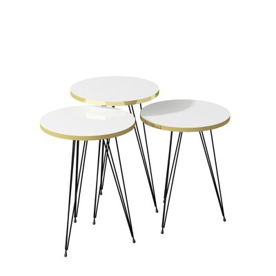 Side table set of 3 white 21256290