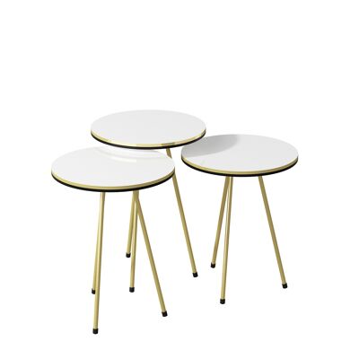 Side table set of 3 white 21696306