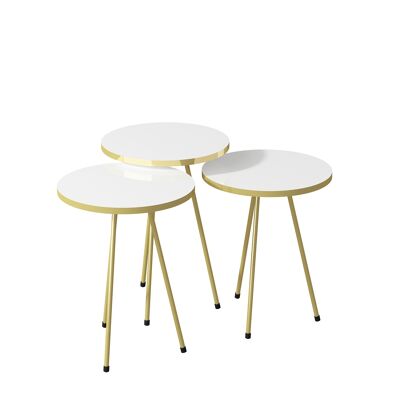Side table set of 3 white 21746313