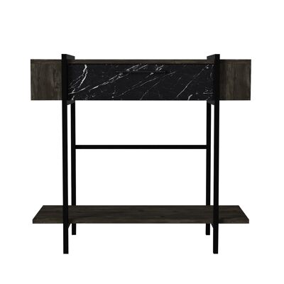 Lisbon Rebab console table in walnut marble finish