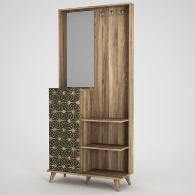 Armoire Tress avec miroir noyer