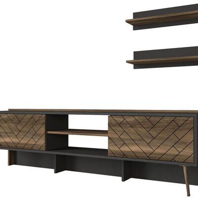 Wall unit Strato anthracite walnut