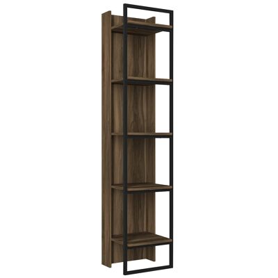 Kelvin bookcase with metal feet and walnut frame