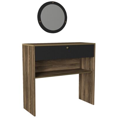 Table console avec miroir Luis noyer noir