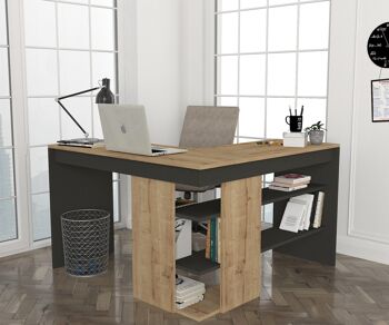 Bureau d'angle Stylo Safir Anthracite 2