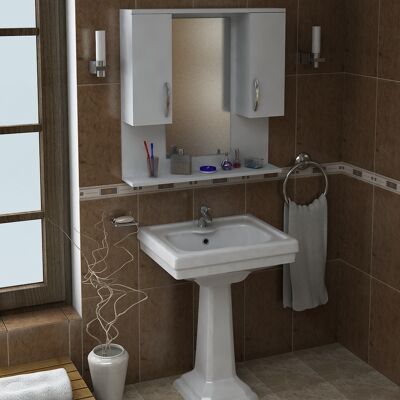 Bathroom wall cabinet with mirror Tiger White