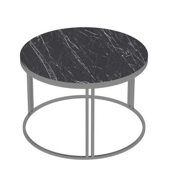 Table Basse Effet Marbre Argenté Pieds Métal Noir Ronde 90268256 1