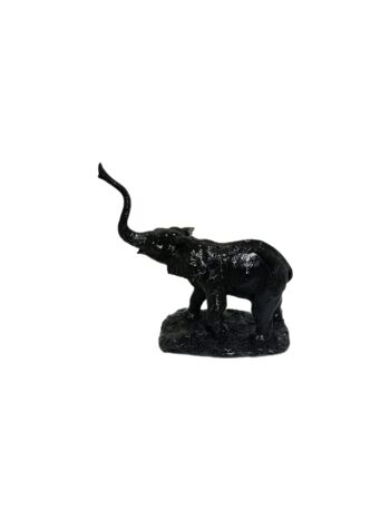 Sculpture éléphant lot de 2 aspect marbre noir 2