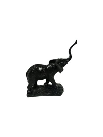 Sculpture éléphant lot de 2 aspect marbre noir 4