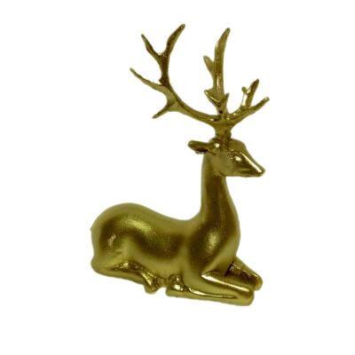 Skulptur Hirsch Sitzend Gold