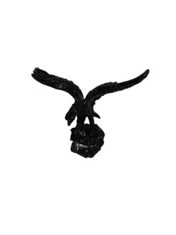 Sculpture Aigle Effet Marbre Noir 2