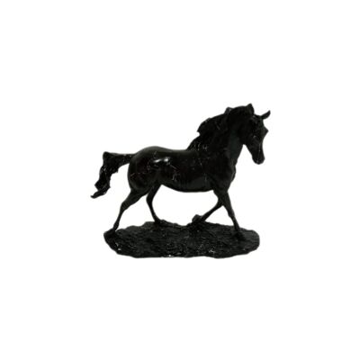 Sculpture horse black marble effect