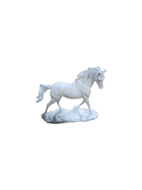 Skulptur Pferd Weiß Marmoroptik