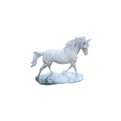 Sculpture Horse White Marble Effect