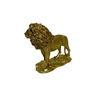 Escultura león oro