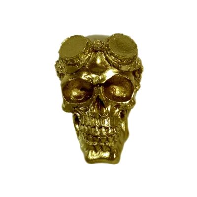 Sculpture tête de mort tête de mort or