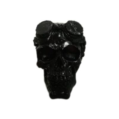 Sculpture Crâne Crâne Effet Marbre Noir