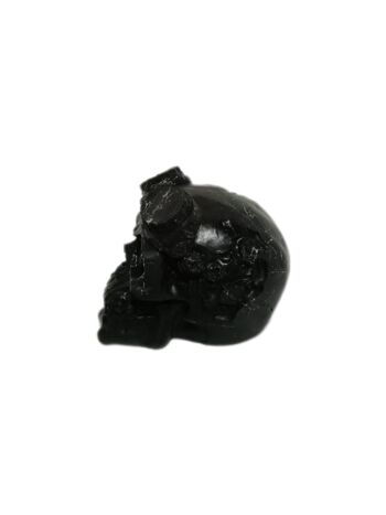 Sculpture Crâne Crâne Effet Marbre Noir 3