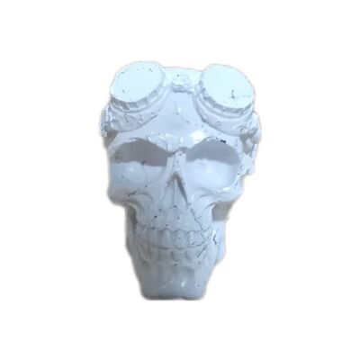 Sculpture Crâne Effet Marbre Blanc