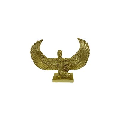 Sculpture woman with wings gold