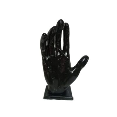 Skulptur Hand Schwarz Marmoroptik