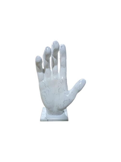 Skulptur Hand Weiß Marmoroptik