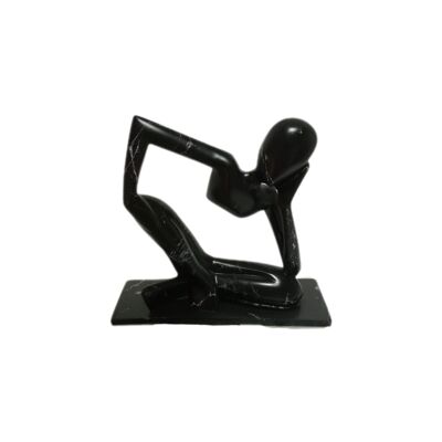 Sculpture Penseur Effet Marbre Noir