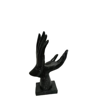 Skulptur 2 Hände Schwarz Marmoroptik