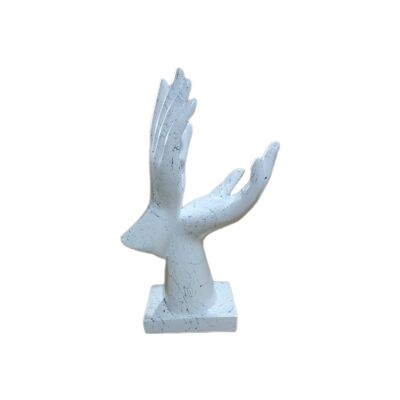 Sculpture 2 Hands White Marble Effect