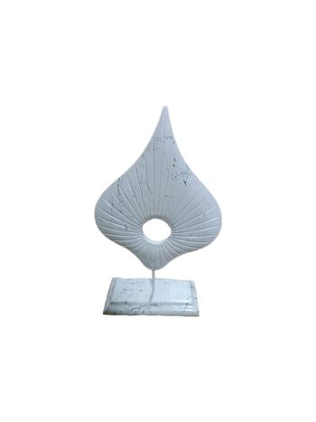 Sculpture Ellipse Set de 2 Blanc Effet Marbre 2