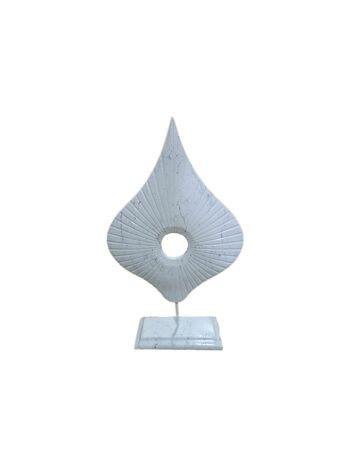 Sculpture Ellipse Set de 2 Blanc Effet Marbre 3