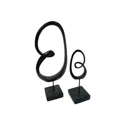 Sculpture Infinity Set of 2 Black Marble Effect