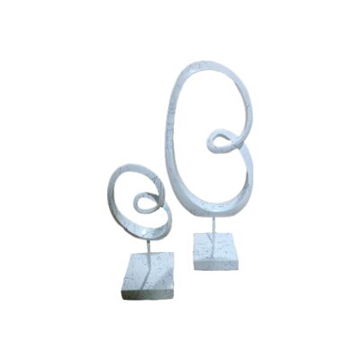 Sculpture Infinity Set of 2 White Marble Effect